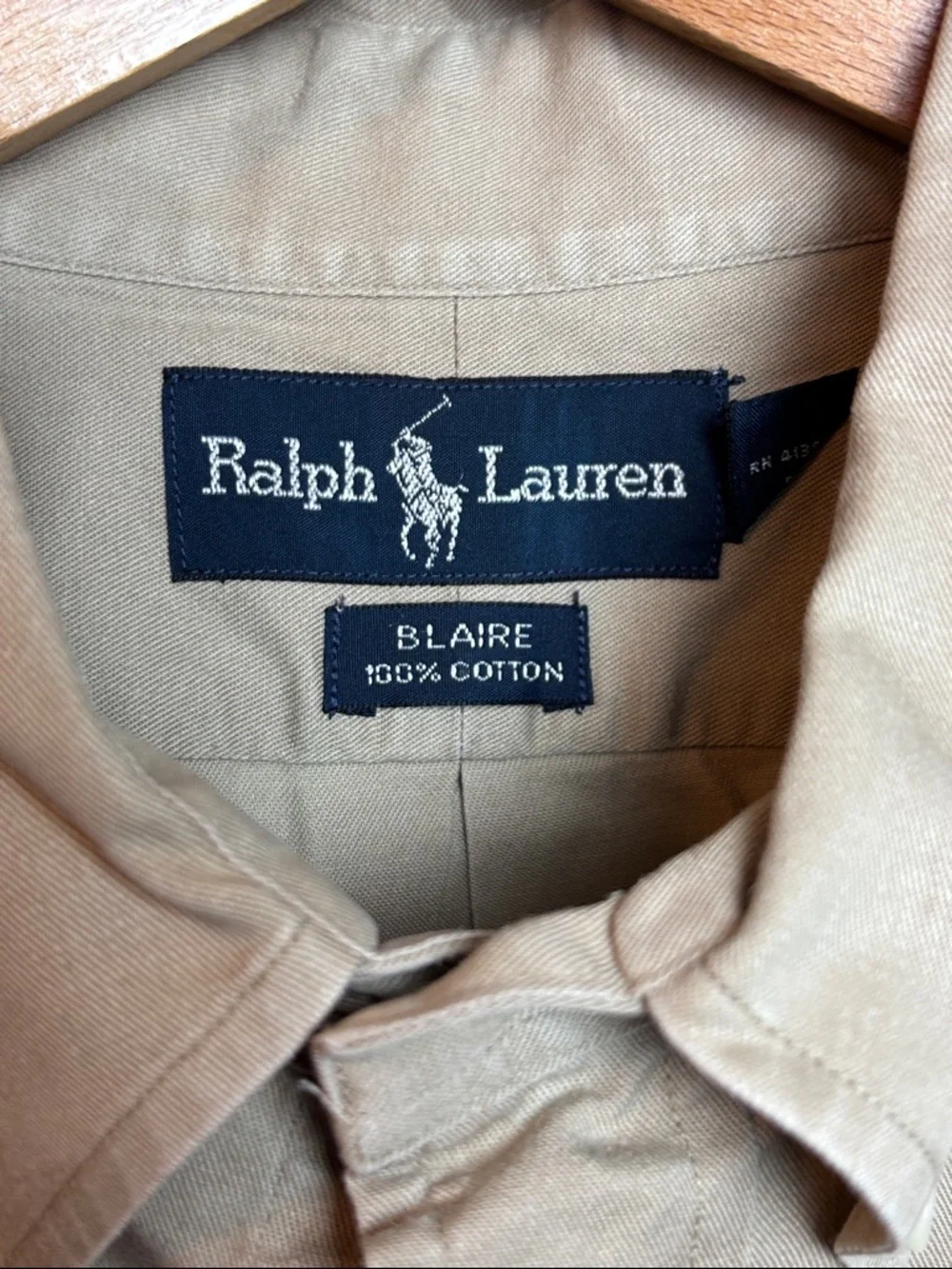 VTG 90s Polo Ralph Lauren‎ Men’s Blaire Shirt Tan Short Sleeve Button Down